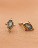 Oval Studs with Dots and Stones