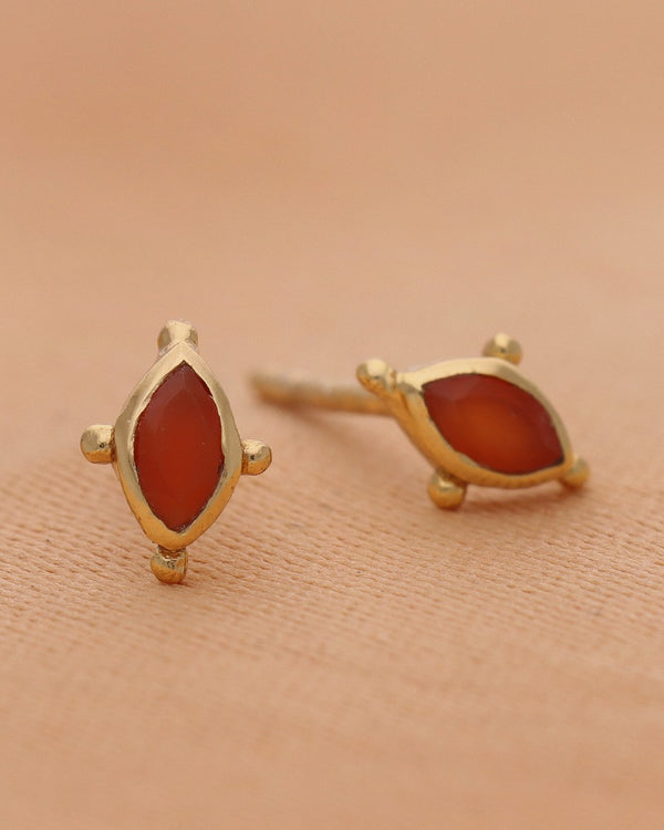 Oval Studs with Dots and Stones