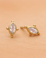 Oval Studs with Dots and Stones