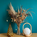 Lantern Beech style rechargeable touch lamp