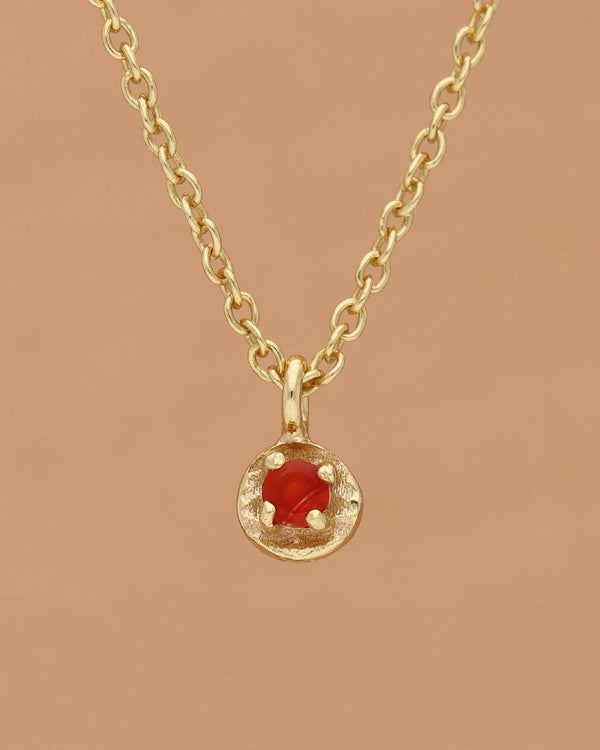 Round Stone Necklace with Red Agate