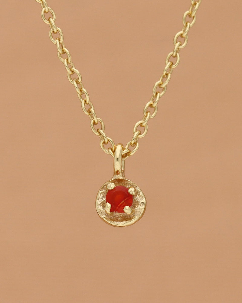 Round Stone Necklace with Red Agate