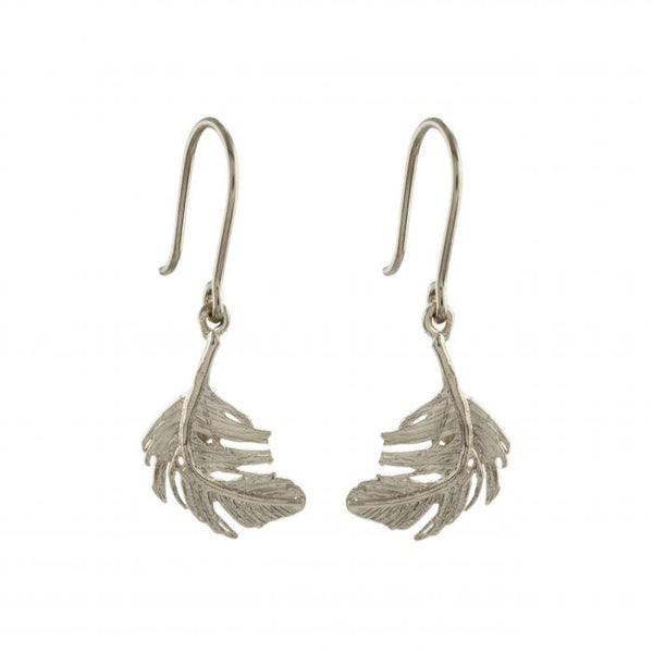 Little Feather Hook Earrings - Silver