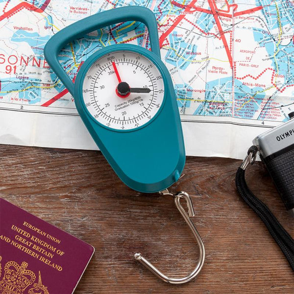 Travel Scales With Tape Measure - Petrol Blue