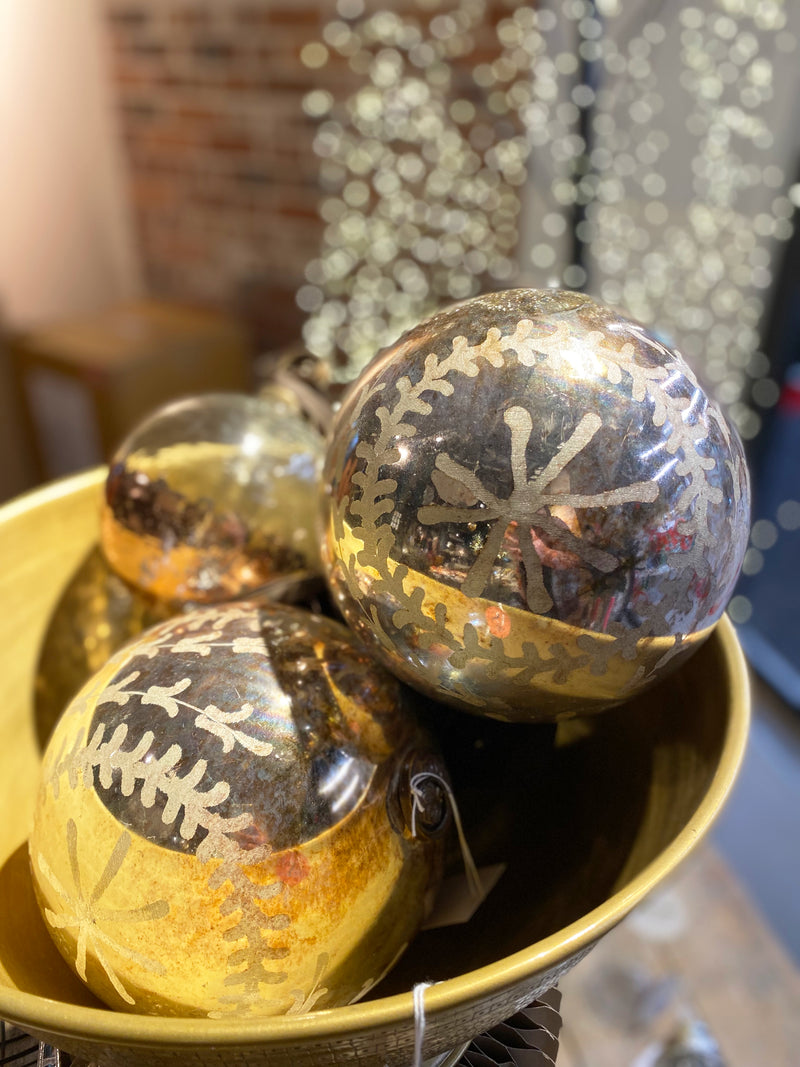 Carved Antique Glass Bauble