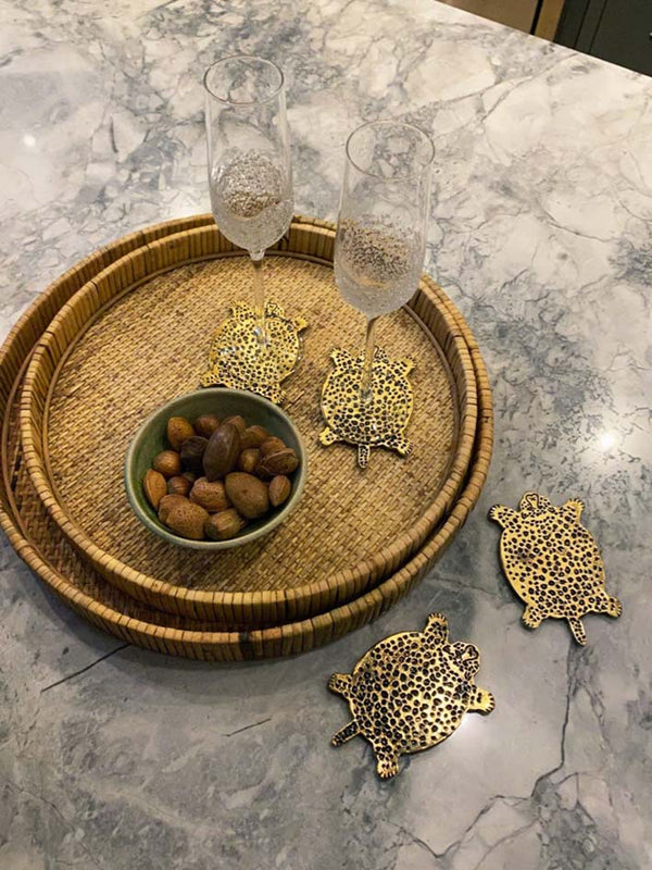 Set of Four Flat Leopard Coasters