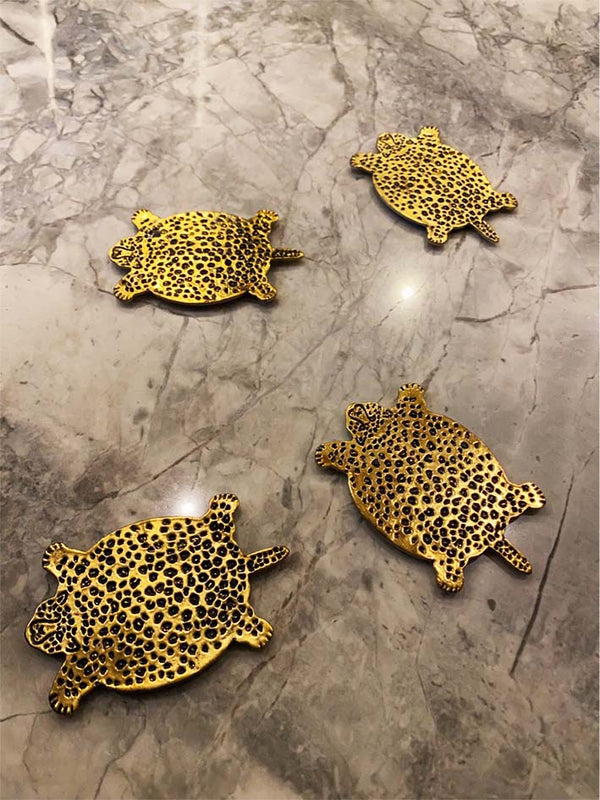 Set of Four Flat Leopard Coasters