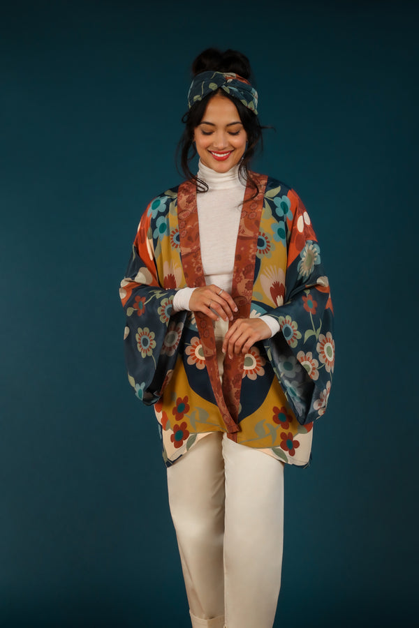Scandinavian Floral Kimono Jacket