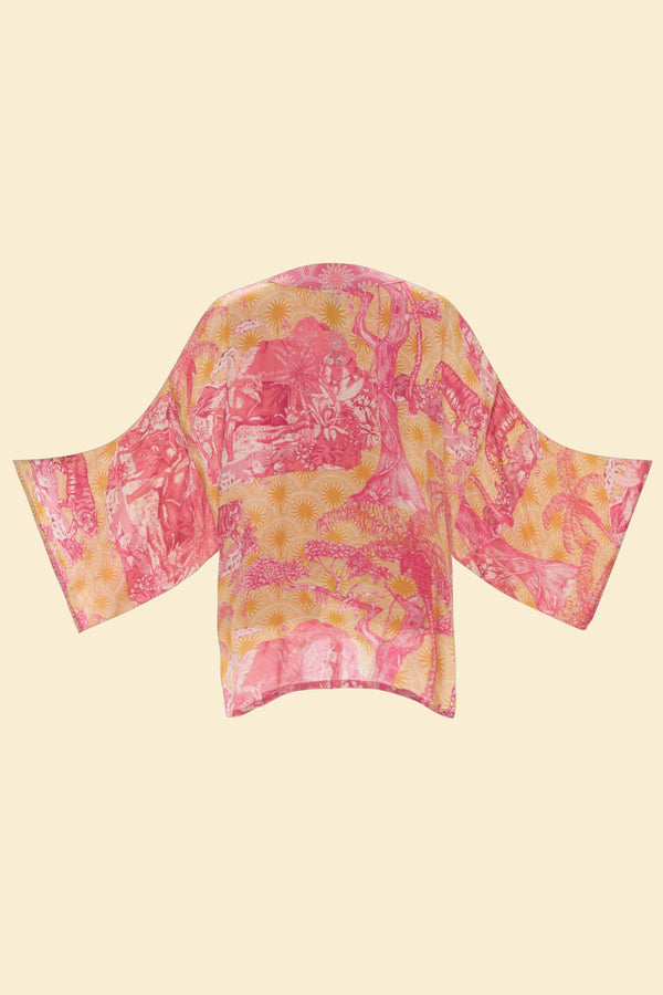 Tropical Toile Kimono Jacket