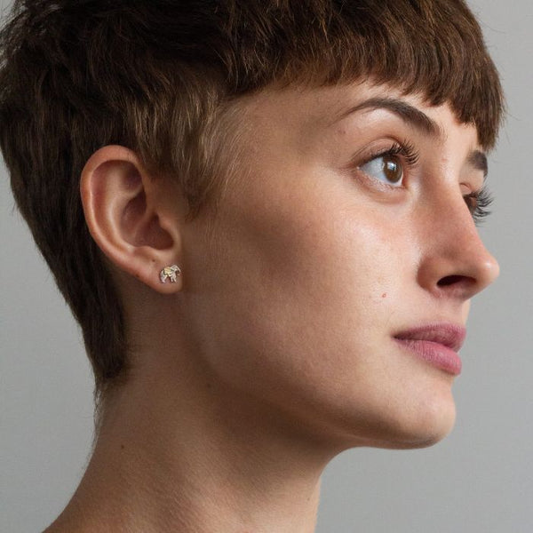 Marching Elephant Stud Earrings