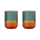 Teal and Orange Drinking Glasses (Set of 2)