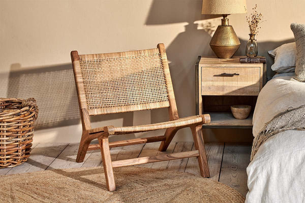 ONLINE EXCLUSIVE - Madrisana Acacia & Rattan Woven Chair